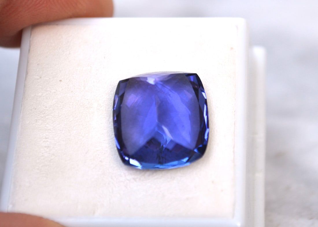 13.19 Carat GIA Certified Cushion Cut Tanzanite - 7