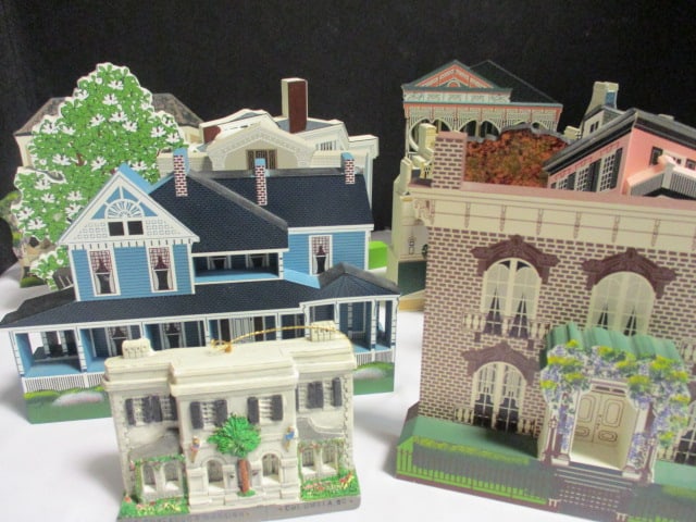 Nine Sheila's Handpainted Wooden Replica of Historic Houses and: South Carolina Governor's Mansion Ornament. See pictures and preview for selection