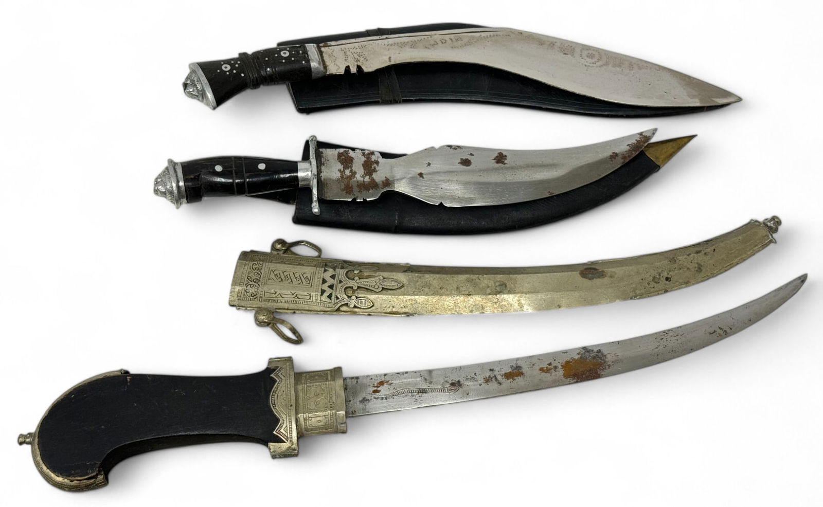 (3) Middle Eastern Knives - Kukri, Jambiya, and other (1 of 16)