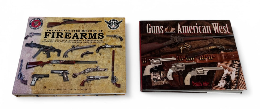 (2) Gun Books: 1- The Illustrated History of Firearms, by Jim Supica, Doug Wicklund and Philip Schreier 2- Guns of the American West, by Dennis Adler