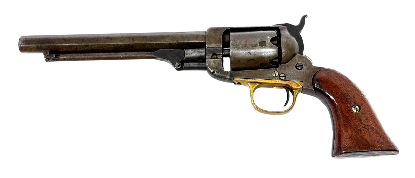 Antique Civil War era E. Whitney .36 CAL. Revolver: S#: M9762 | Mfg. late 1850s-early 1860s | 7.5" Barrel | .36 CAL. | 6-shot SA | Loading rod and cylinder rod are both marked 19682, which may be the actual serial number, putting this one in the range 