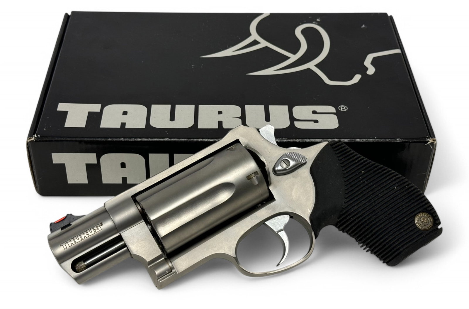 NIB Taurus .45 LC/410 GA. COLT The Judge "Public Defender" Stainless Compact 2" Revolver: S#: CW924643 | Model: 2-441039TC Compact Model | 2” Barrel | Rumored to have been nicknamed “The Judge” by Taurus because several judges adopted this pistol just in case things got m
