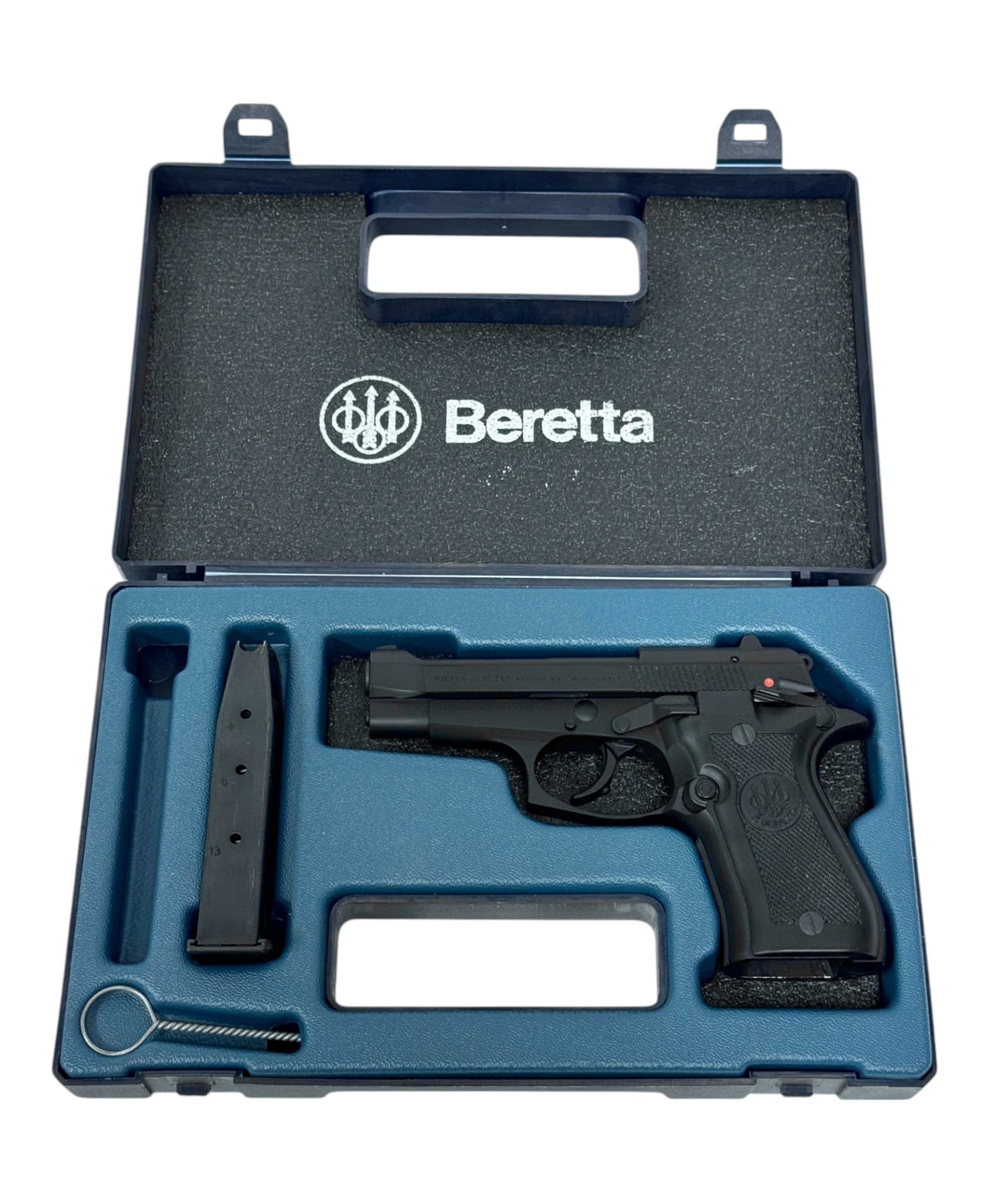 NIB Desirable 1991 Beretta Model 84F .380 ACP Semi-Automatic Pistol: S#: E04780Y, mfg. 1991 | Date Code: BA | Comes in factory Beretta hard case with (1) 13rd. magazine and (3) cleaning rods | Extremely desirable military style pistol manufactured in the 90s |||| CONDI