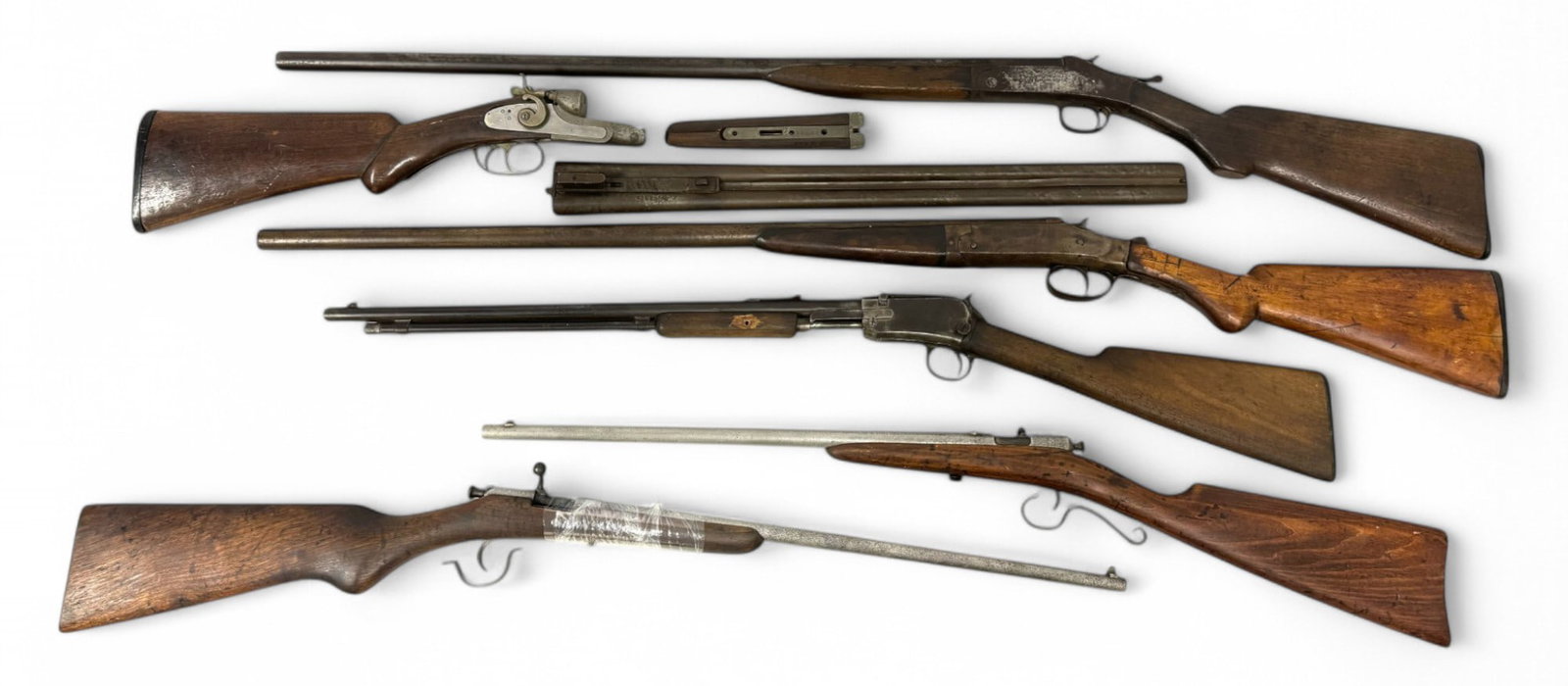 Lot of (6) C&R Project Guns: (1)- (C&R) Winchester Model 1906 .22 S/L/LR Pump Action Takedown Rifle- S#: 262541 | Mismatched serial numbers | 20" Barrel |||| CONDITION: Poor condition. Incomplete/missing parts. Does not function.
