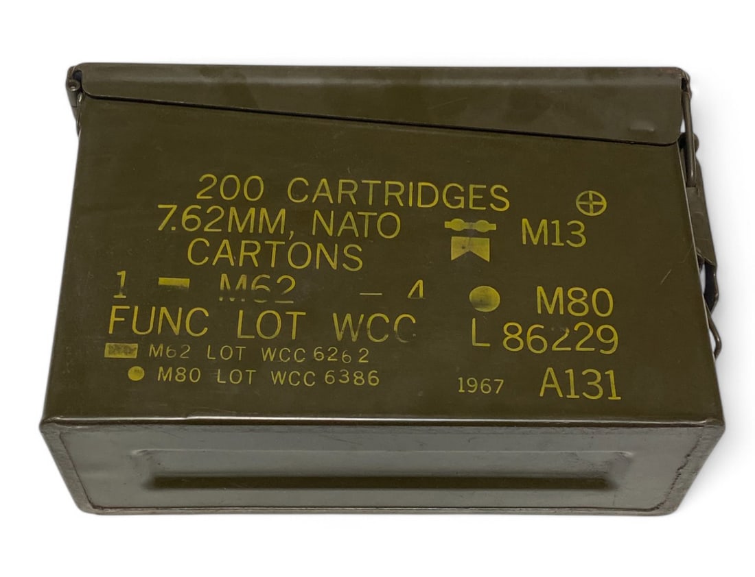 Amm Box Cal 50 M2 Vintage Us Military Ww2 Ammo Metal