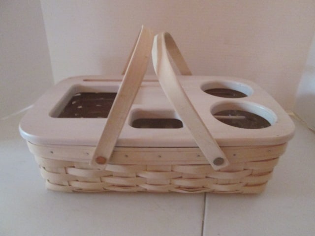 2001 Signed Longaberger White Washed Message Center Organizer Basket (1 of 9)