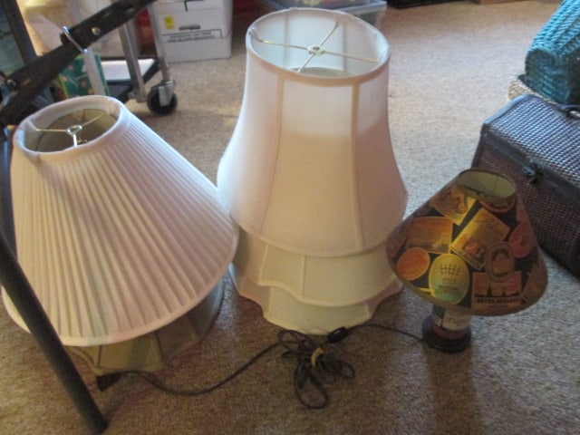 Desk Lamp and Six Like New Lamp Shades: Local Pickup Only