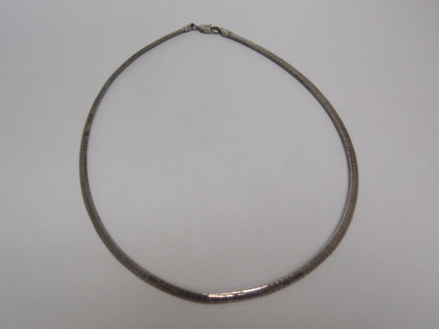 15" Sterling Silver Omega Necklace: Weighs 18.3 grams