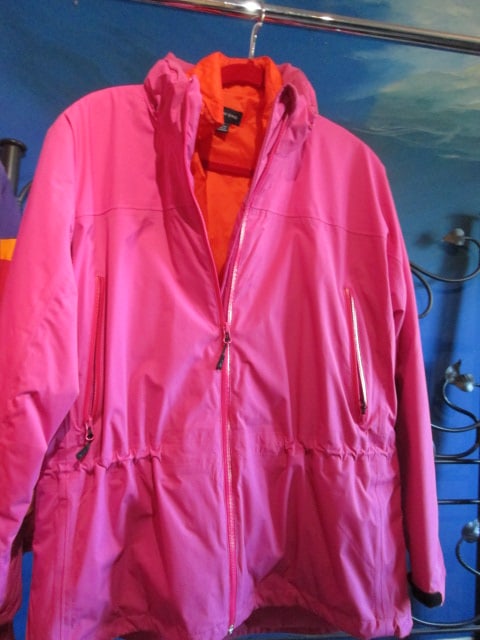 Pink Lands' End Size XL Ladies Zip Out Liner Wind Resistant Jacket with Hood (1 of 5)