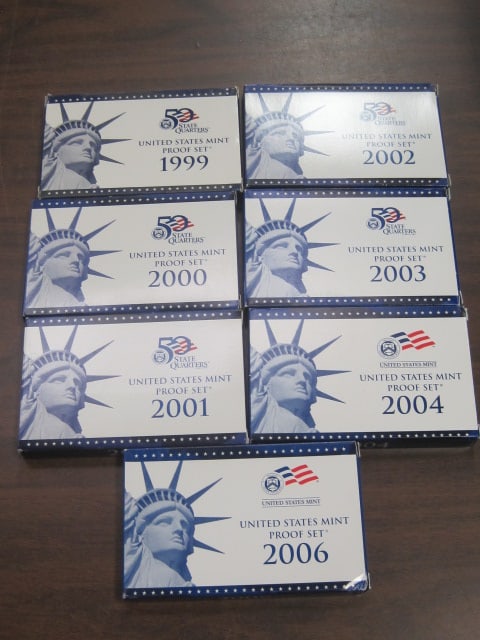 Lot of 7 US Mint Proof Sets (1 of 1)