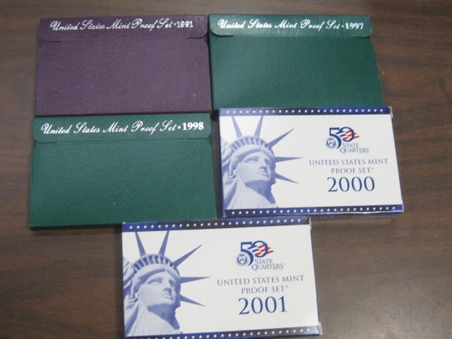 Lot of 5 US Mint Proof Sets (1 of 1)
