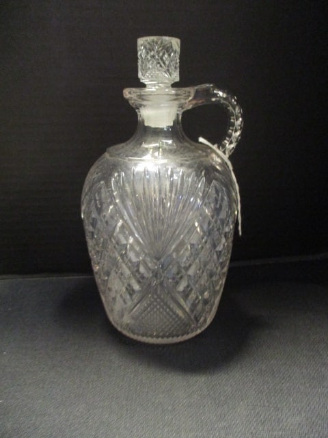Vintage Peerless Cut Glass Decanter: 10"