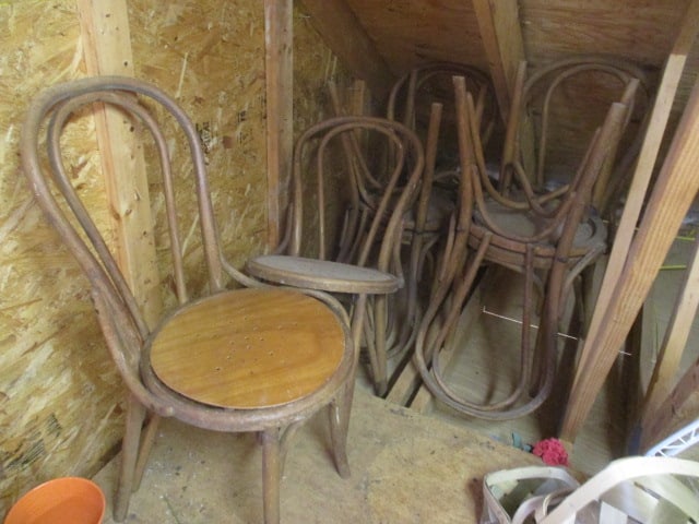 Six Vintage Bent Wood Chairs: Need TLC, Local Pickup Only