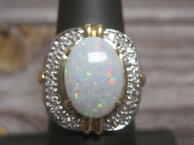 14k Gold Opal and Diamond Ring (1 of 5)