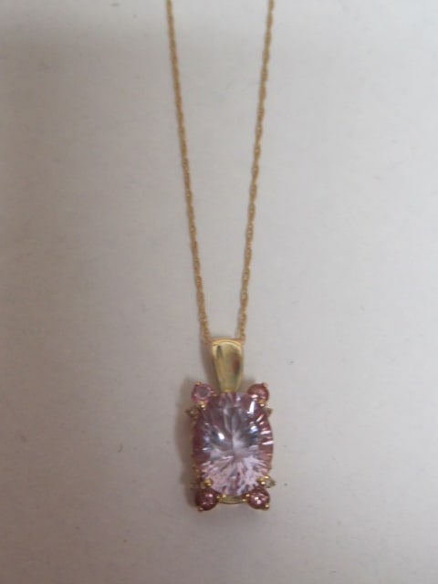 10k Gold Multi-Gemstone Pendant and 18" Chain (1 of 5)