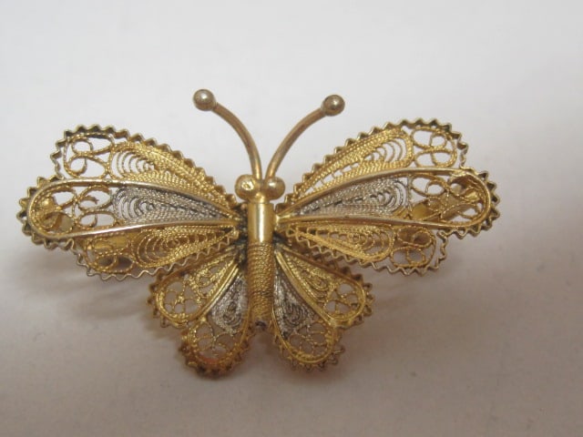 .800 German Silver Butterfly Brooch: .