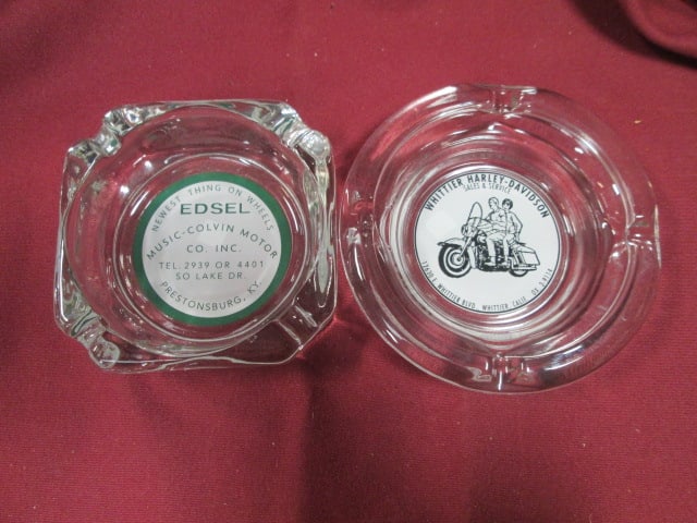 Harley-Davidson and Edsel Auto Pyro Advertisement Ashtrays: .