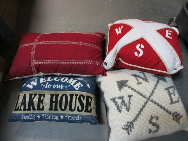 4 Nautical Theme Throw Pillows: see pictures and preview for selection