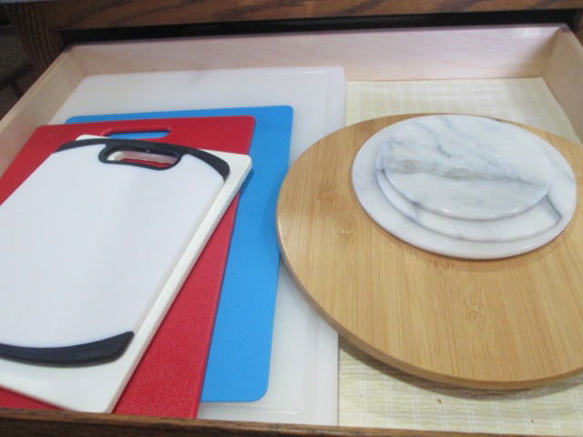 Cutting Boards, Bamboo Lazy Susan and Marble Trivets: Local Pickup Only
