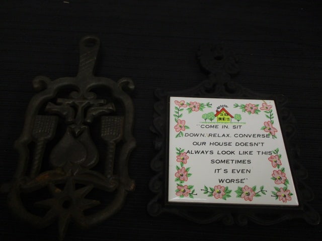 2 Vintage Cast Iron Trivets: see pictures and preview for selection