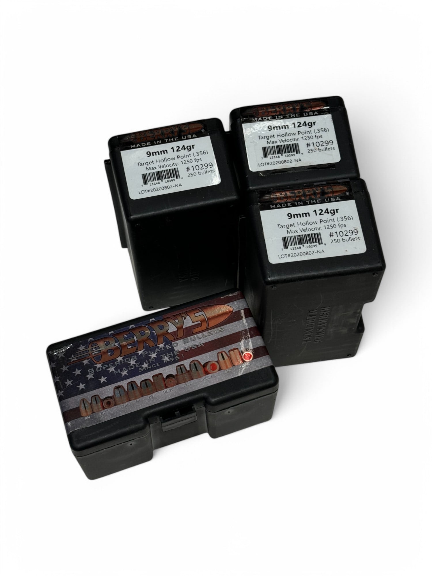 NIB 1000qty. of 9MM 124gr. Target HP (.356 DIA.) Berry's Bullets for Reloading (1 of 1)