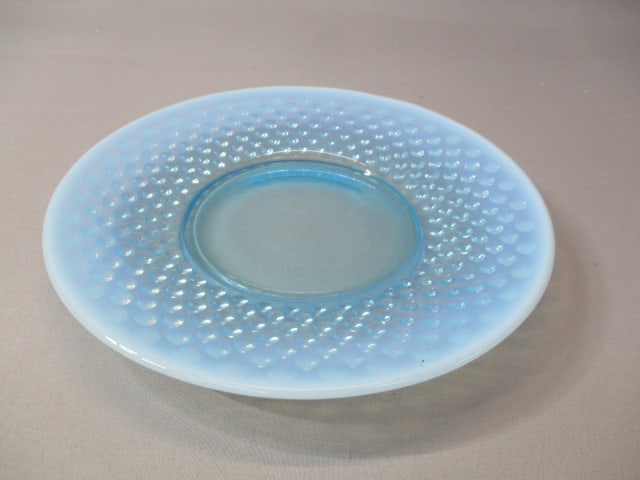 Fenton Blue Hobnail Opalescent Glass Salad Plate 8" (1 of 3)