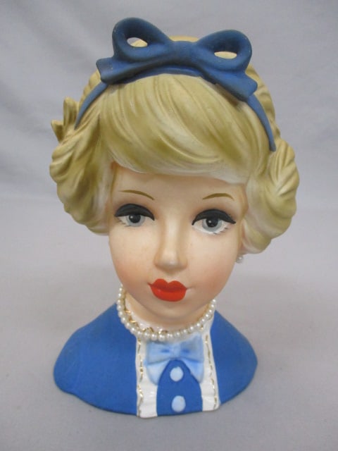 7" Relpo 2045 Lady Head Vase (1 of 4)