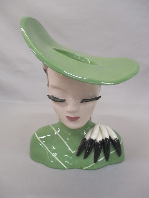 9" ErmynTrude Signed Betty Lou Nichols Lady Head Vase (1 of 5)