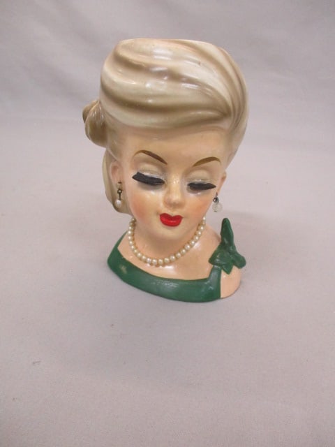 5 1/2" Parma 1950's Lady Head Vase By AAI A108 Made in Japan (1 of 4)