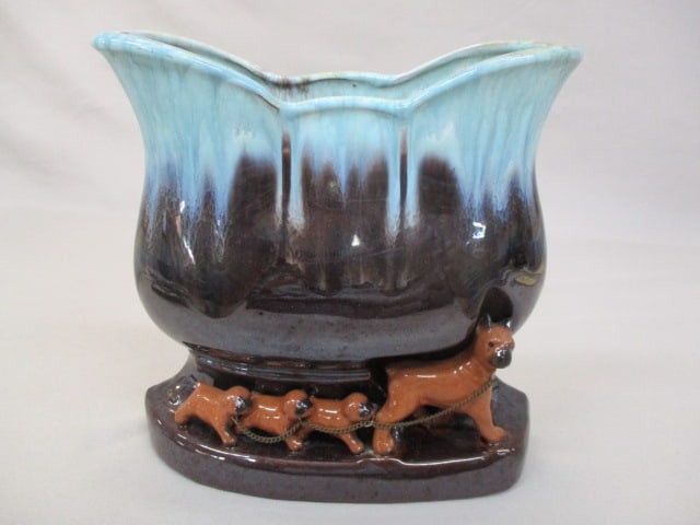 1960's Tilso Wall Pocket w/Boxer Dog & 3 Pups 6 1/2"w X 7"h: .