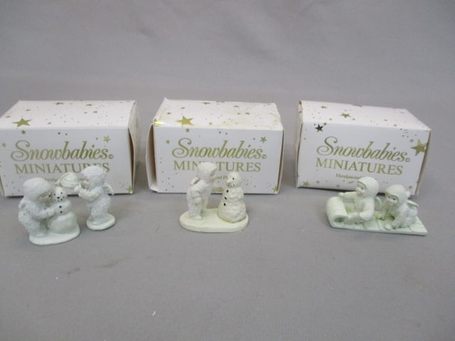 3 Dept 56 Snowbabies Miniatures "Down The Hill We Go" (1 of 11)