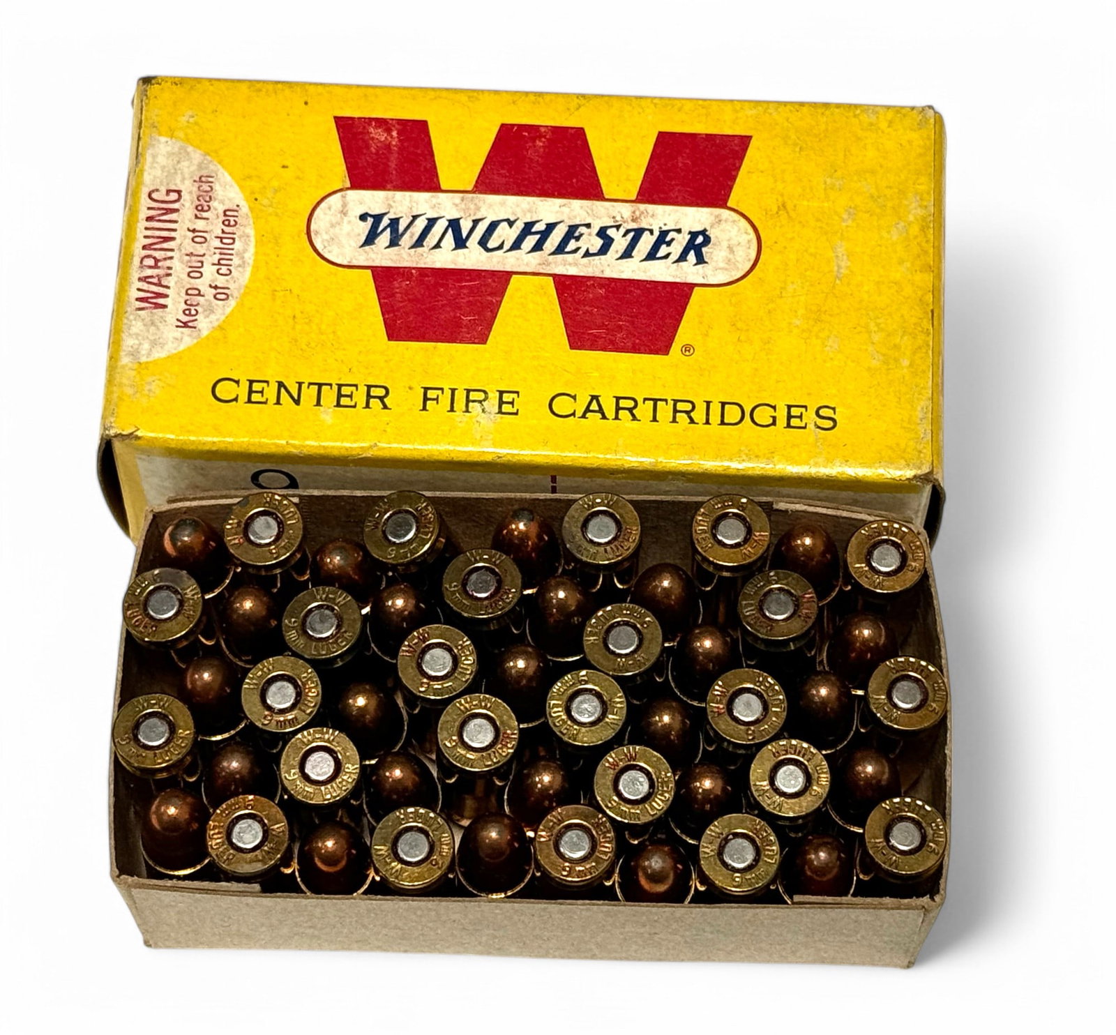 NOS 50rds. of 9mm Luger 115gr. FMC Winchester Ammunition: .
