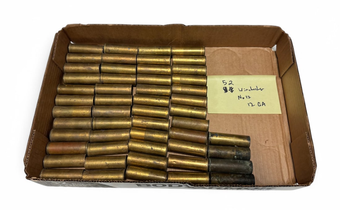 (52) Winchester No. 12 Collectible Brass Empty Shotgun Shells (1 of 3)