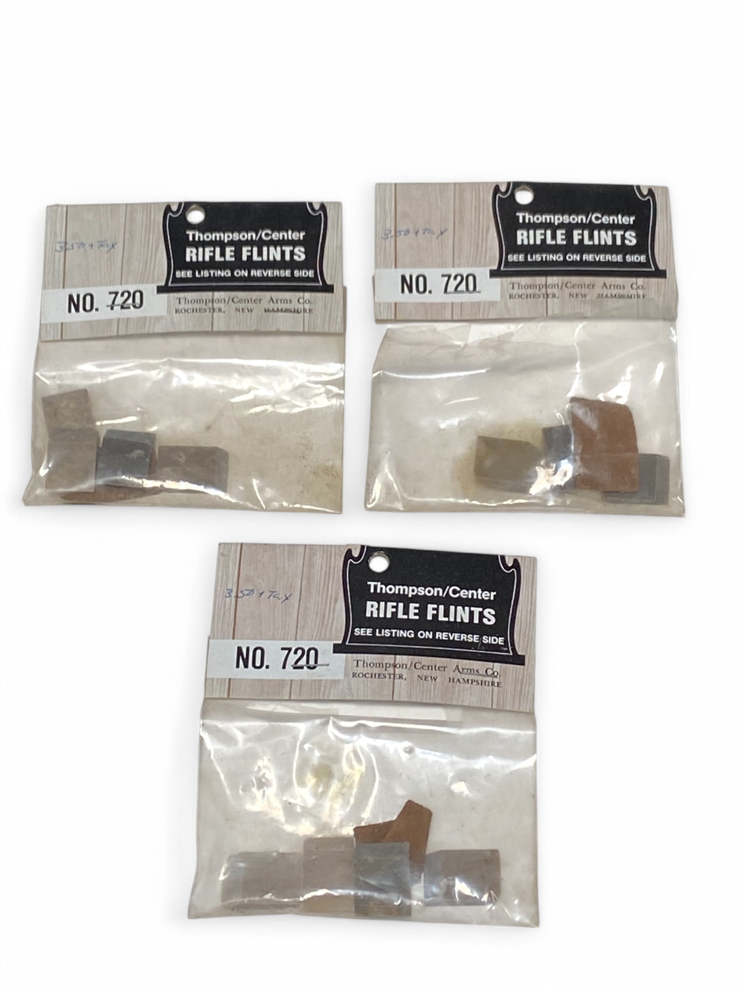 NOS (3) Sets of Thompson/Center Rifle Flint: No. 720