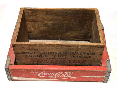 Vintage Coca-Cola Wooden Crate and Part of Winchester Ranger 12 GA. Staynless Crate  (1 of 14)