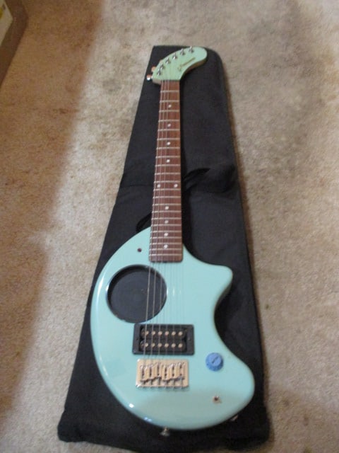 Fernandes Electric Guitar in Soft Side Case: Serial No. 011132, some lacquer chips on edges, Local Pickup Only
