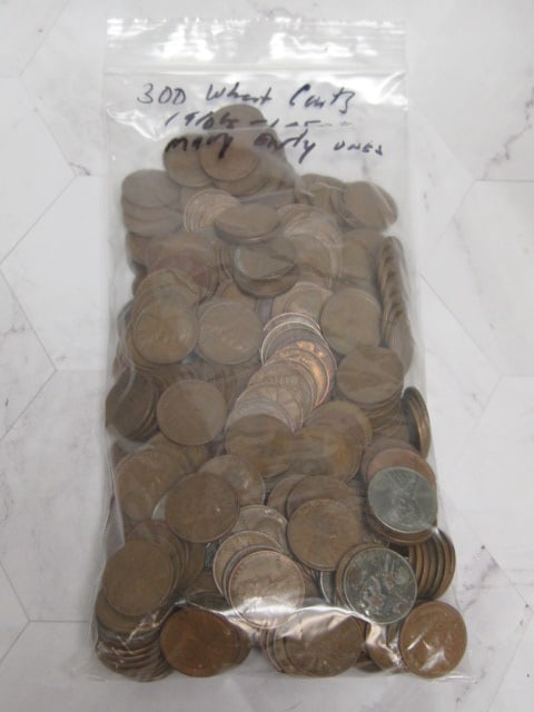 Lot of 300 Wheat Pennies- Assorted Dates (1 of 3)