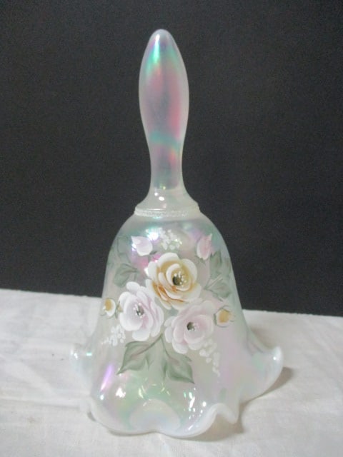 Fenton Handpainted Opalescent Ruffle Bell (1 of 6)