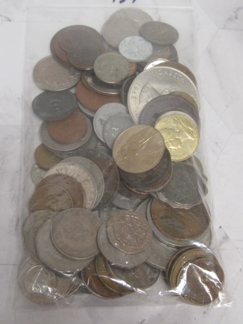 114 Foreign Coin Lot- Some Silver- Estate Mixture (1 of 3)