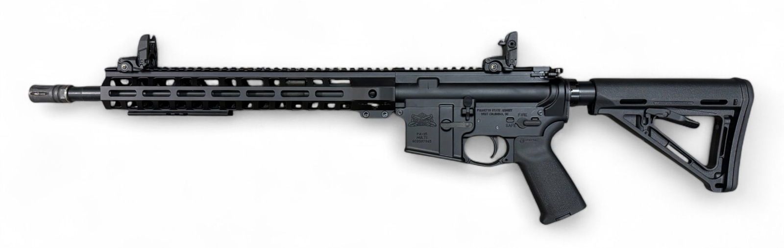 LNIB PSA PA-15 .300 AAC BLACKOUT MOE M-Lok Semi-Automatic AR-15 Rifle: S#: SCD597965 | 16” 1/8” Twist Barrel with 13.5” M-Lok Handguard | Magpul MBUS Flip-up Front & Rear Sights | Adjustable Magpul Stock and Pistol Grip | Comes in factory box with match