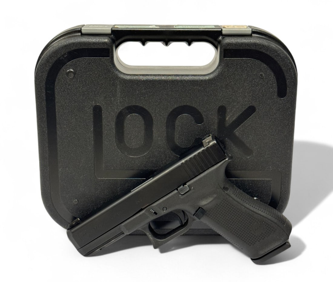LNIB Glock 17 Gen 5 9MM Semi-Automatic Pistol: S#: BHCD362 | (1) 17-Round Magazine | Equipped with Factory Night Sights (Still glowing) | Comes in a factory Glock hard case with no serial number. Comes with manual |||| CONDITION: Excellent, like n