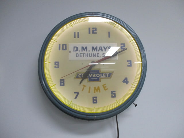 Vintage Chevrolet Dealership Neon Clock (1 of 5)