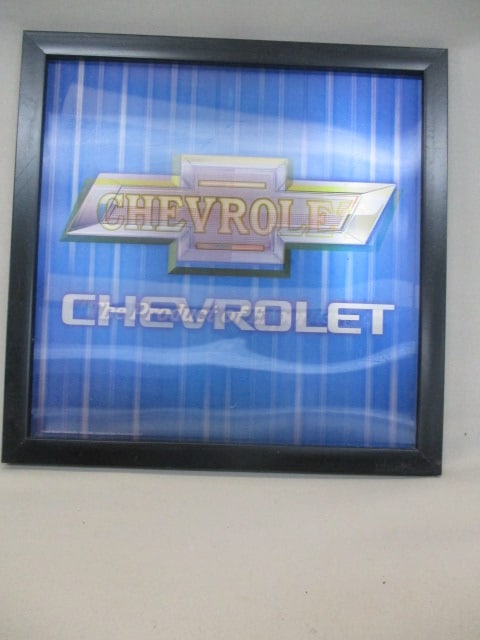 Framed Chevrolet Bowtie Lenticular(Flips Picture} Advertising Picture 13" x 13" (1 of 5)