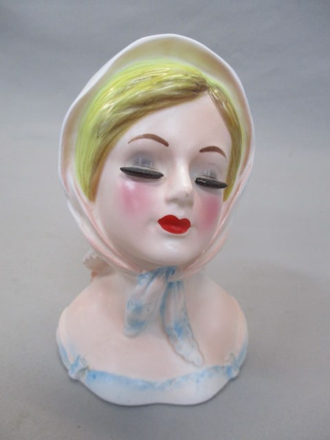 6" Lefton #2796 Lady Head Vase (1 of 5)