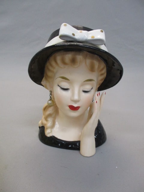 7" Relpo Lady Head Vase (1 of 6)