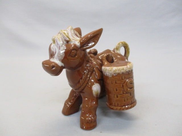 Vintage Ceramic Donkey Salt & Pepper Shaper Made in Japan 6" X 5": .