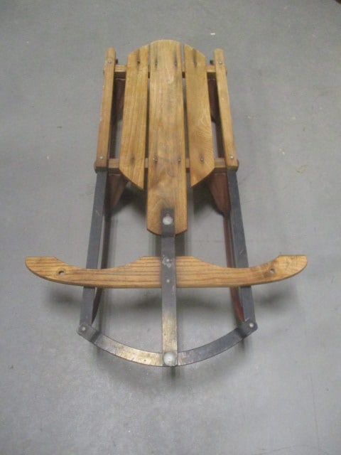Fleet Wing Wood Sled with Metal Rails (1 of 5)
