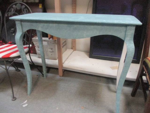 Painted Sponge Faux Finish Console Table: 36" x 14 1/2" x 30 1/2", few paint scuffs, Local Pickup Only