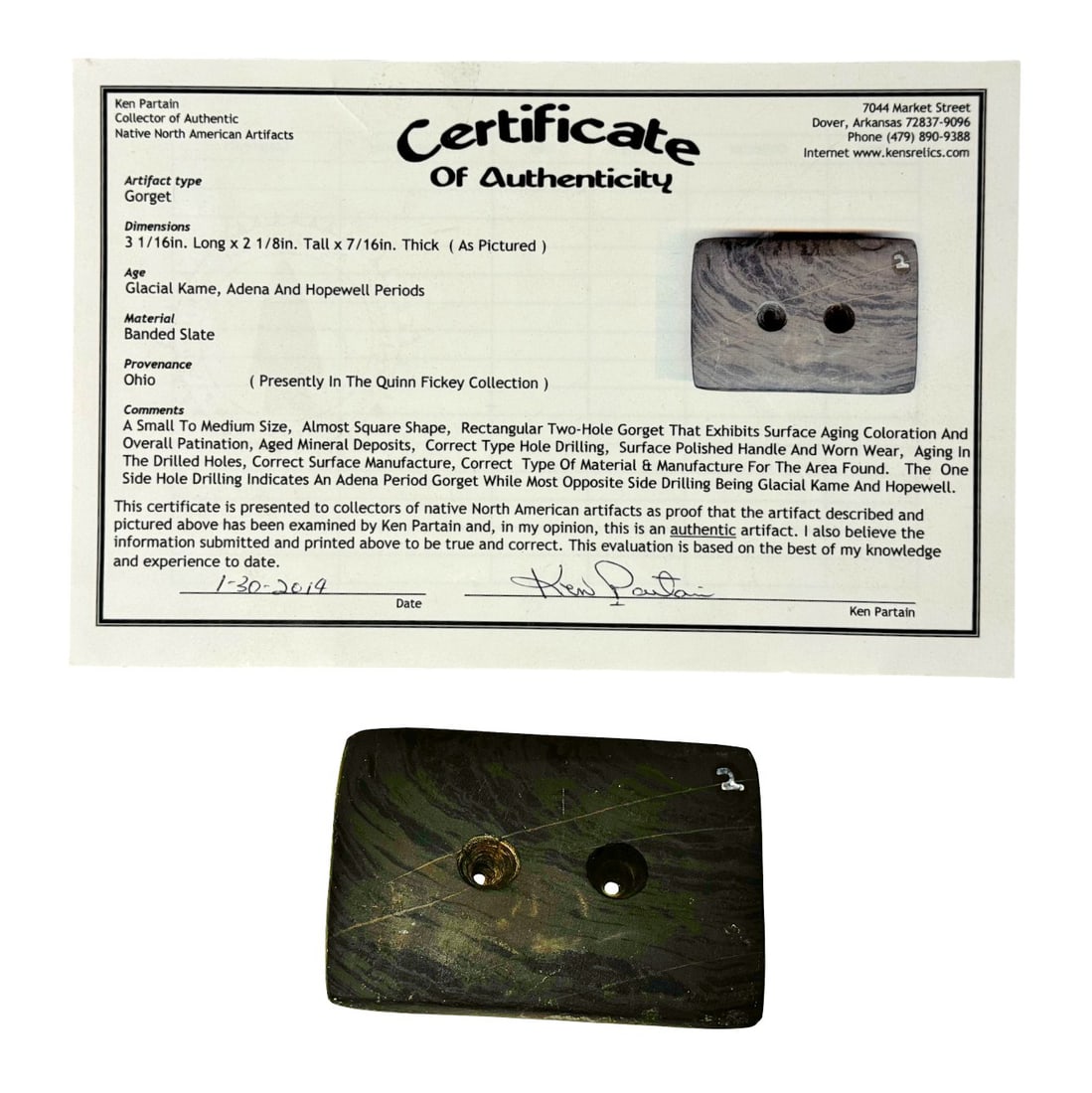 Ohio Banded Slate Gorget with COA (1 of 13)