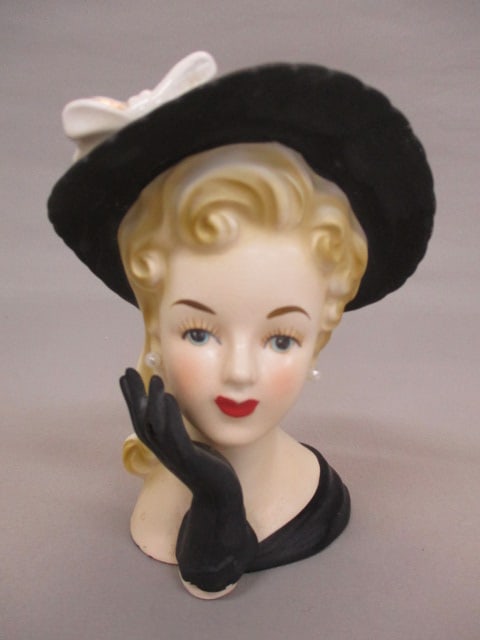 6" Relpo K1406S Lady Head Vase (1 of 4)